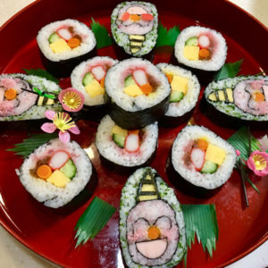 ②小鬼の飾り巻き寿司と恵方巻き＆圧力なべで骨まで美味しい煮魚
